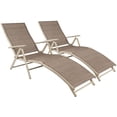 thumbnail image 1 of Vineego Patio Lounge Chairs Set of 2 Beach Adjustable Chaise Lounge Outdoor Pool Side Folding Recliners, Beige, 1 of 7