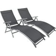 thumbnail image 1 of Vineego Patio Lounge Chairs Set of 2 Beach Adjustable Chaise Lounge Outdoor Pool Side Folding Recliners, Gray, 1 of 8