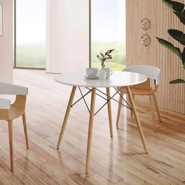Best Choice 35.5in Mid-Century Modern Round Dining Table w/ Steel Legs ...