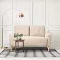 thumbnail image 1 of Vineego Modern Terry Cloth Upholstered Loveseat, Beige, 1 of 8