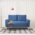 thumbnail image 1 of Vineego Small Modern Loveseat Couch Sofa, Fabric Upholstered 2-Seat Sofa, Love Seat Furniture,Blue, 1 of 8