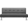 thumbnail image 1 of Vineego Upholstered Convertible Folding Linen Futon Sofa Bed for Living Room, Gray, 1 of 6