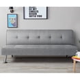 thumbnail image 1 of Vineego Upholstered Convertible Folding Linen Futon Sofa Bed for Living Room, Gray, 1 of 9
