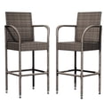 thumbnail image 1 of Vineego Wicker Outdoor Barstools - Set of 2, Brown, 1 of 7