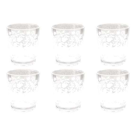 Vines Acrylic Etch Drinking Glass - Clear - 16.1 oz - Set of 6