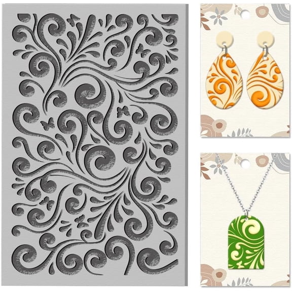 Vines Clay Texture Mat Clay Modeling Pattern Pad Vine Texture Butterflies Texture Sheets for Polymer Clay Making Earrings Jewerly Tools 42.6 inch