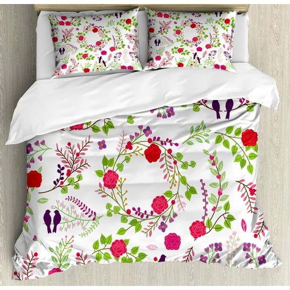 Flower Duvet Cover Set King Size, Gerbera Blossom Petals Harvest Blooms ...
