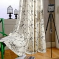 thumbnail image 1 of VOGOL Vines Embroidered Faux Linen Grommet Curtains, Light Filtering Window Treatment for Farmhouse, W 52"x L 84", Grey, 2 Panels, 1 of 6