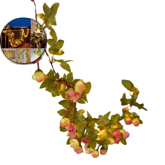 Vines with Lights Battery Operated, Fairy Lights Leaves with Timer, Vines String Lights for Bedroom, Dorm, Wall, Garden, Party, Christmas, Wedding Decor
