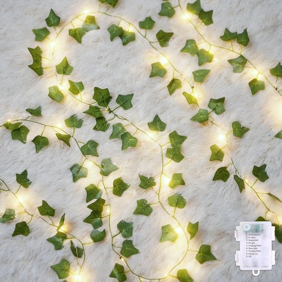 Vines with Lights, 40ft Ivy 120 LED Ivy String Lights, Vines Garland for Decor Wedding Decor
