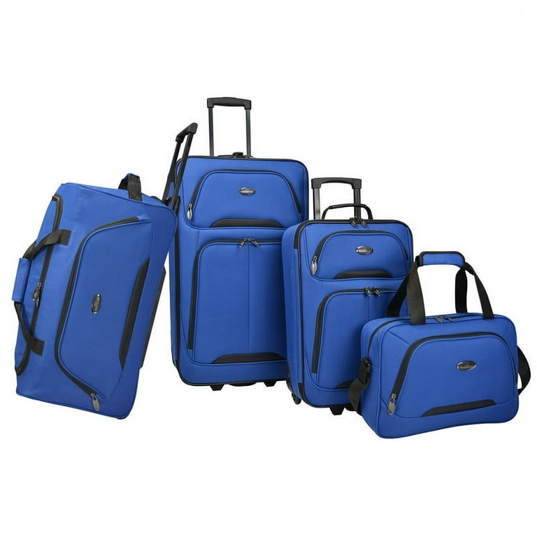 U.S. Traveler Vineyard 4-Piece Softside Luggage Set - Blue