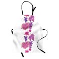 thumbnail image 1 of Vineyard Apron Vibrant Colored Twiggy Branch with Berries Leaves Plants Trees Wild Habitat, Unisex Kitchen Bib Apron with Adjustable Neck for Cooking Baking Gardening, Fuchsia Purple, by Ambesonne, 1 of 3