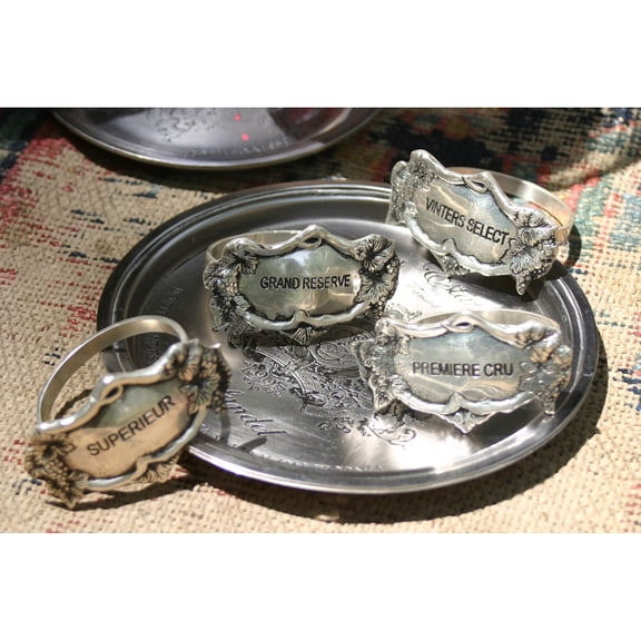 Elk Home Vineyard Grade Napkin Ring in Pewter - Set of 4