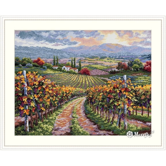 Merejka Counted Cross Stitch Kit Vineyard Hill
