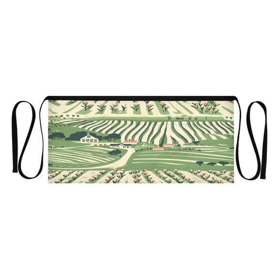 Vineyard Landscape Multi Pocket Short Apron Waterproof, Adjustable 96.5in Belt for various occasions