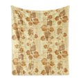 thumbnail image 1 of Vineyard Soft Flannel Fleece Throw Blanket, Cuisine Egyptian Papyrus Like Parchment Aged Crumpled Display, Cozy Plush for Indoor and Outdoor Use, 50" x 70", Cream, by Ambesonne, 1 of 5