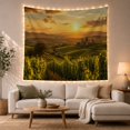thumbnail image 1 of Vineyard Sunset Landscape with Sunbeams Over Rolling Hills Romantic Watercolor for Wine Enthusiasts Rustic Vineyard Wall Decor Housewarming Gift Tapestry Wall Hanging for Living Room and Bedroom, 1 of 7