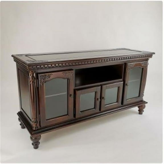 Vineyard TV stand made of Basswood in Brown color size