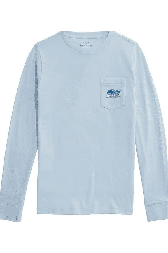 Boys' Glow Hockey Whale Long-Sleeve Pocket Tee, Medium