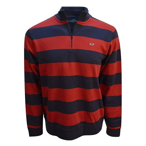 Vineyard Vines Men's Alumni Stripe 1/4 Zip Pullover Shep Shirt (S) Small $125.00