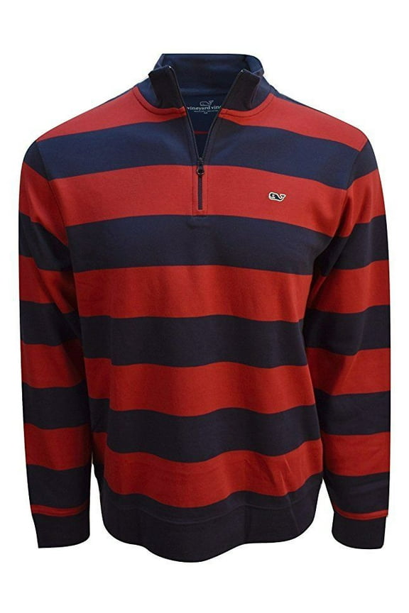 Men's Alumni Stripe 1/4 Zip Pullover Shep Shirt (S) Small $125.00