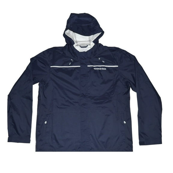 Vineyard Vines Men's Beacon Full Zip Rain Coat Jacket Nautical Navy MSRP $165.00[XS]
