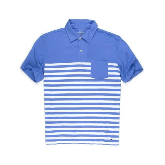 Vineyard Vines Men's Jersey Polo Golf Shirt Breaker Blue Stripes $75[S]