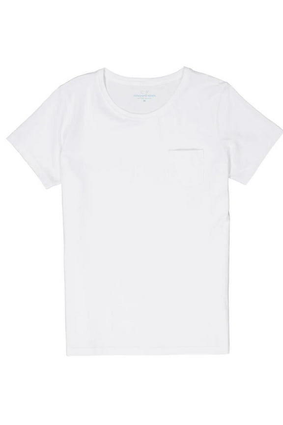 Men's White Crewneck Pocket, T Shirt, XL