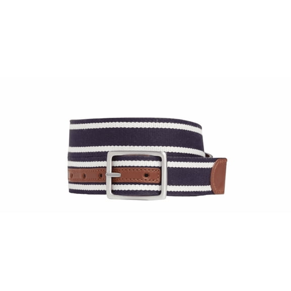 Vineyard Vines Reversible Leather Heritage Stripe Belt, Nautical Navy, 38