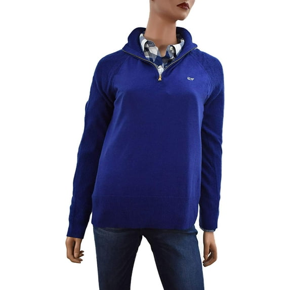 Vineyard Vines Women's 1/4 zip Sweater Pullover $148.00 in Nautical Navy (XS) X-Small