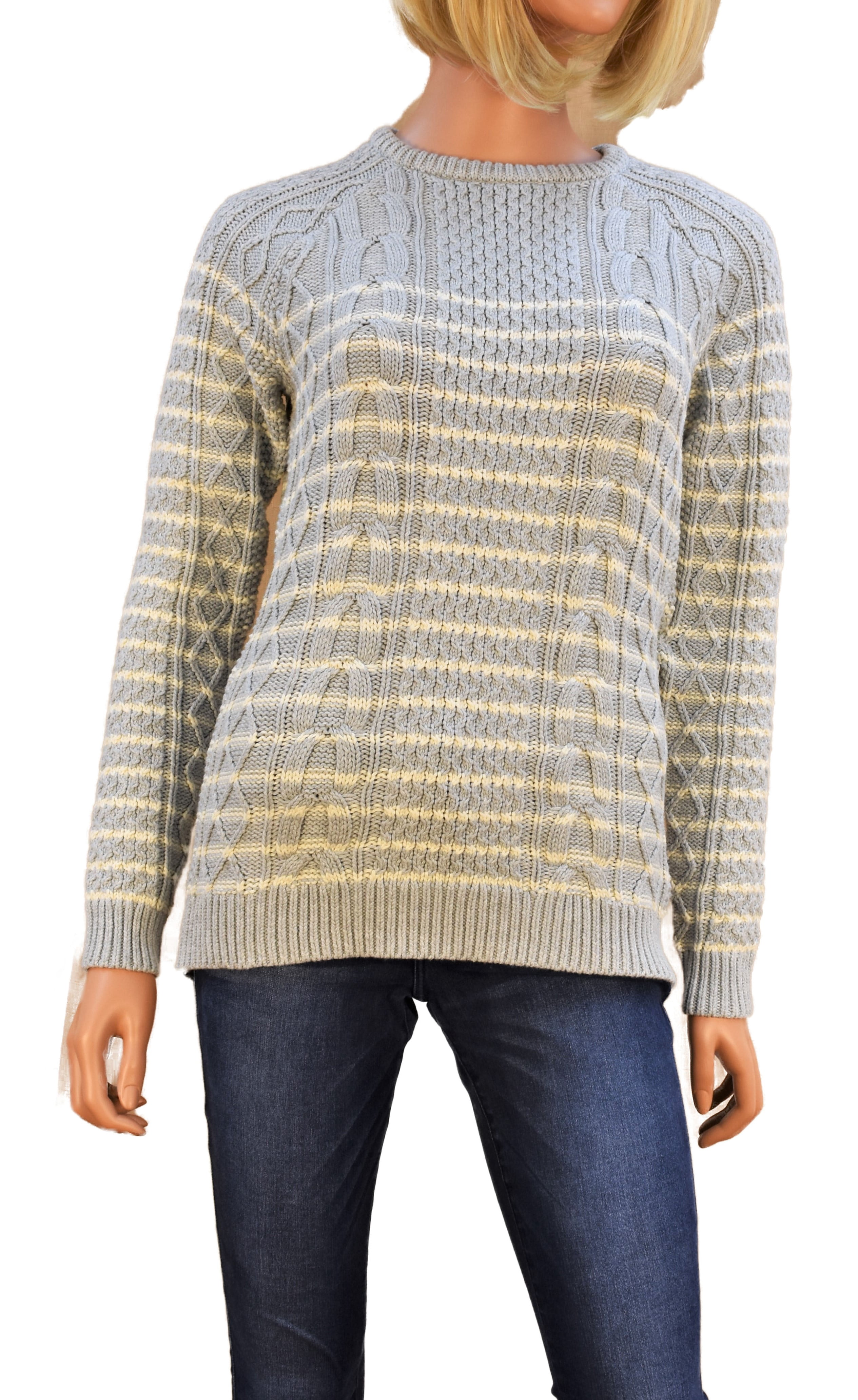 Pull Femme Croft & Barrow Col V Beige Taille S - Maille Stretch En Nylon Et Spandex