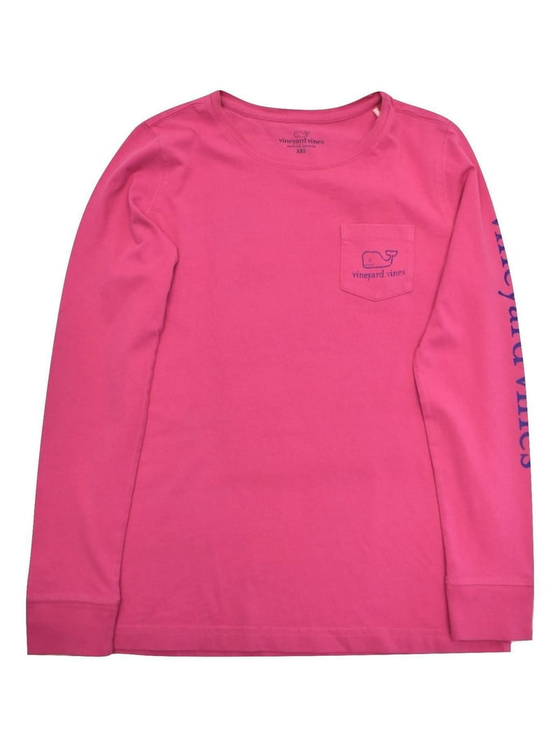 Vineyard Vines Women's Long Sleeve Vintage Whale Graphic Tee in Bright Pink 
