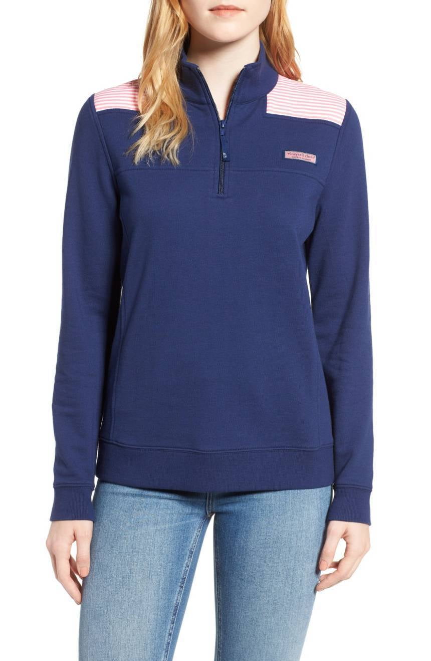 Vineyard Vines Women's Oxford Striped Shep Shirt in Deep Bay 125.00