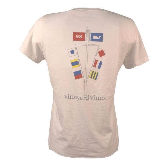Vineyard Vines Women's Short Sleeve Graphic Flagpole Tee T-Shirt White $45.00 (L) Large