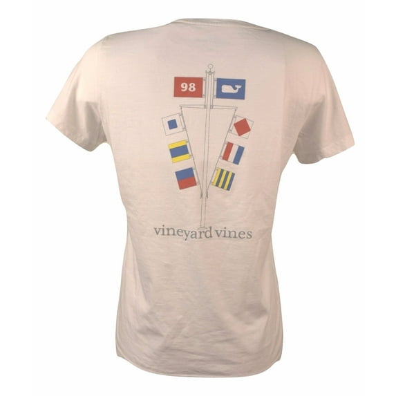 Vineyard Vines Women's Short Sleeve Graphic Flagpole Tee T-Shirt White $45.00 (L) Large