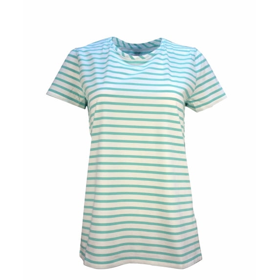 Vineyard Vines Women's Short Sleeve Stripe Open Neck Tee T-shirt $49.50 Capri Blue (S) Small
