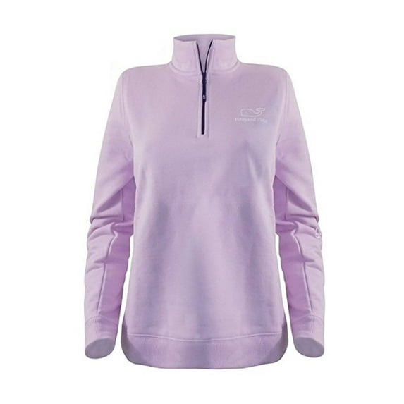 Vineyard Vines Women's Vintage Whale Contrast 1/4 Zip Pullover $125.00 in Pink Lavendar (XS) X-Small