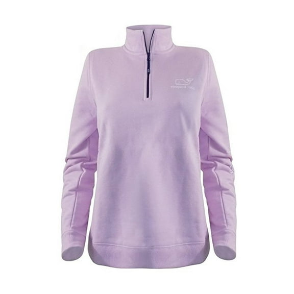 Vineyard Vines Women's Vintage Whale Contrast 1/4 Zip Pullover $125.00 in Pink Lavendar (XS) X-Small