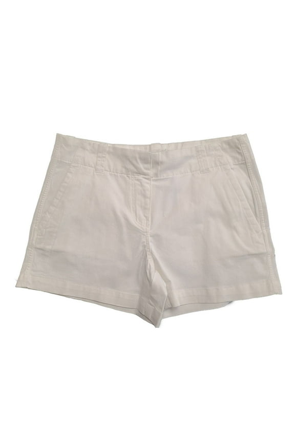 Women's White Cap Shorts Everyday Solid Pockets (S01)