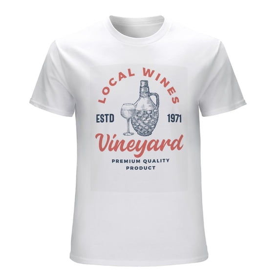 Vineyard Vintage T-shirt Mens Cotton Classic Crewneck Short Sleeve Tees Unisex White S