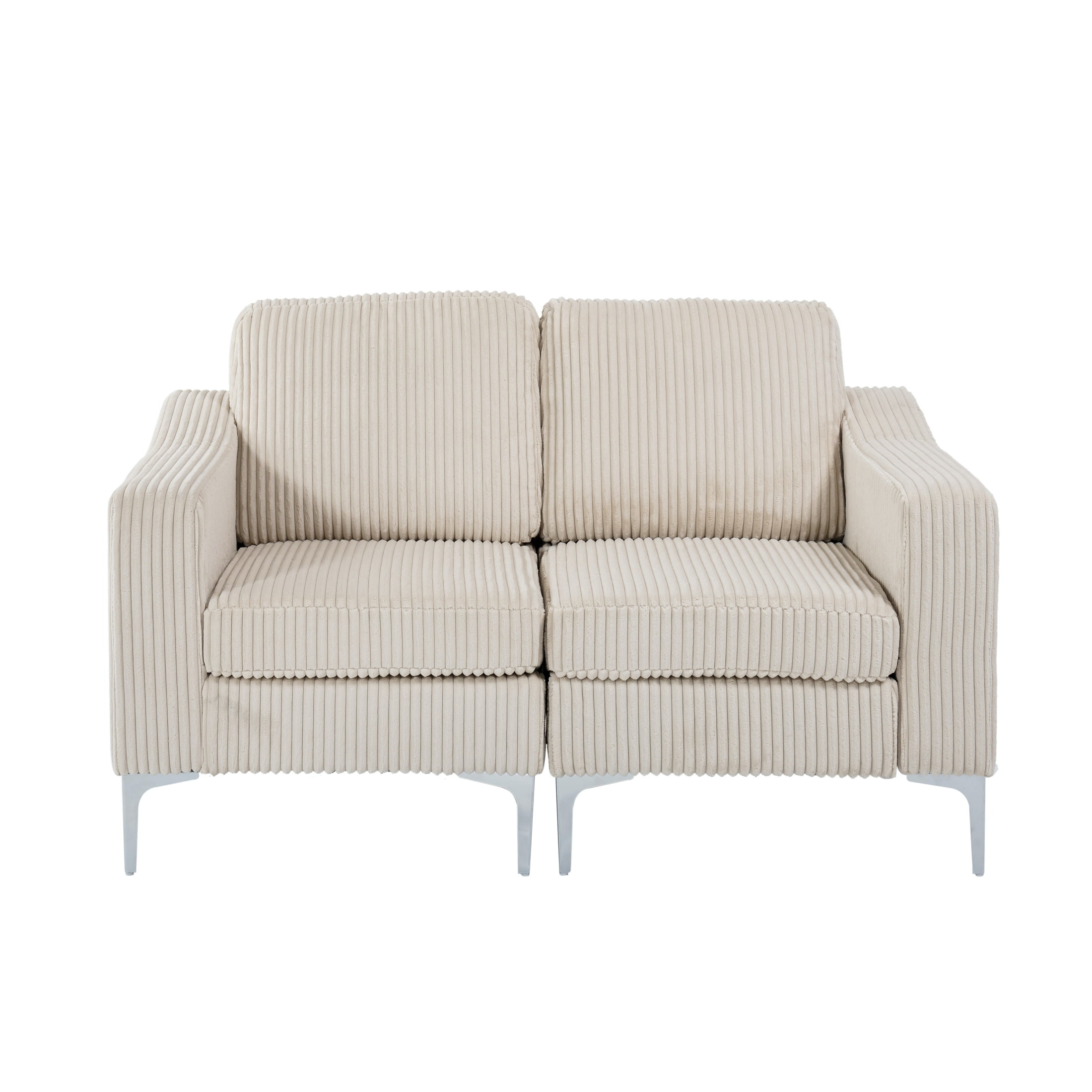 Vinform Loveseat Sofa 2-Seat for Small Space, Corduroy, Beige