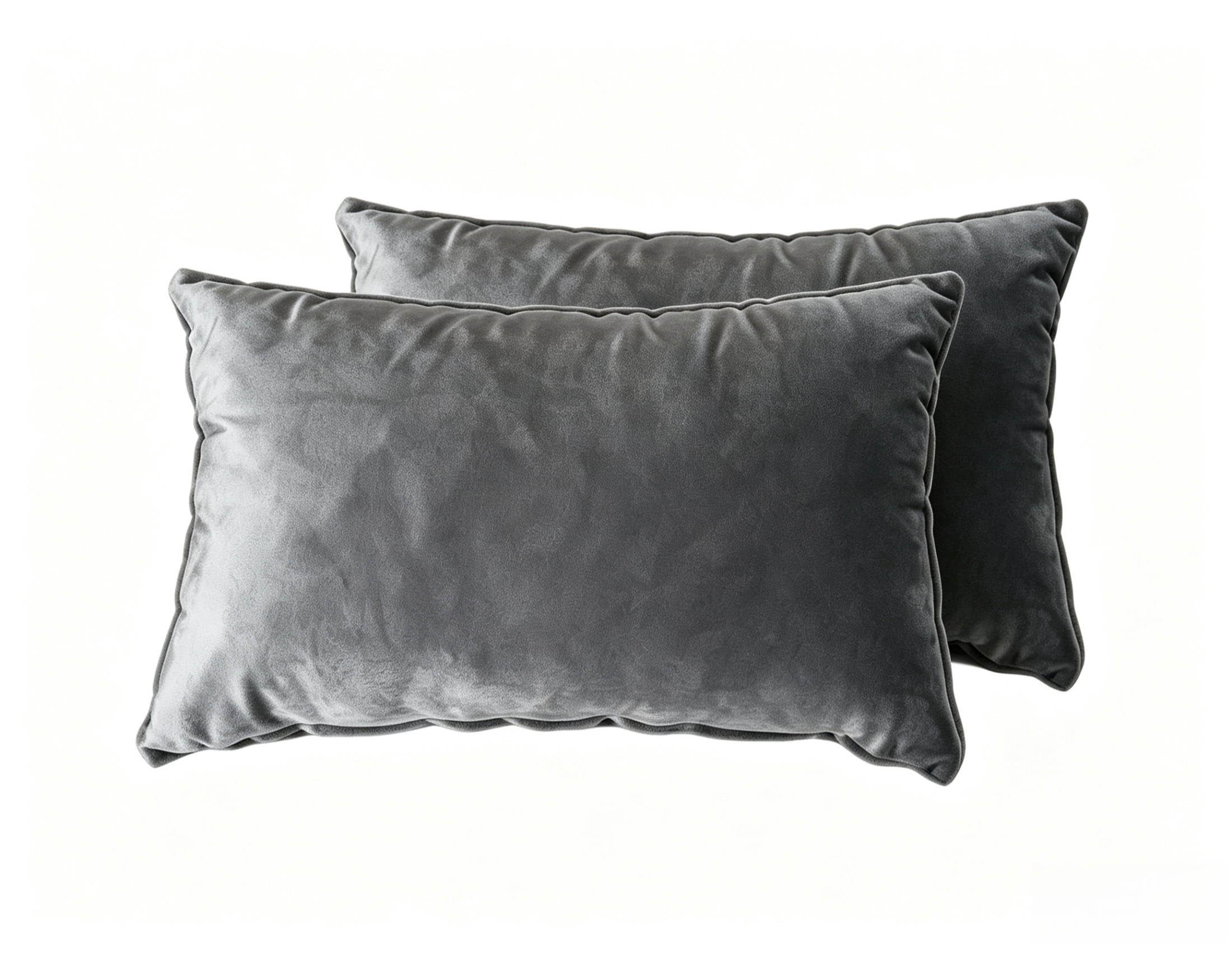 Vinform Throw Pillow Cusion for Couch 2 Pack, 19x11, Soft Velvet Square Decorative, Dark Gray, (Includes Pillow Core and Pillowcase)