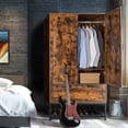 thumbnail image 1 of Vingli Expandable Adult Armoires with Shelves and Drawer, Medium Density fiberboard, Brown, 1 of 9