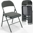 thumbnail image 1 of Vingli Metal Indoor and Outdoor Conferences Padded Folding Chairs, Gray "1 Set of 6", 1 of 10