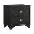 thumbnail image 1 of Benjara Vini 27 Inch Modern Glam Nightstand, 2 Drawers Diamond Shape Handles, Black, 1 of 5
