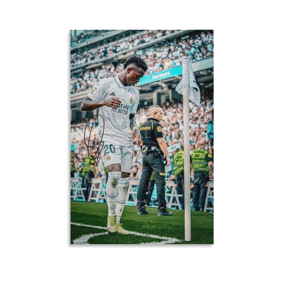 Vinicius Jr ,Poster Vini Jr Signed Canvas Poster Wall Art Poster Gifts Bedroom Prints Home Decor Hanging Picture Canvas Painting Posters 24x36inch(60x90cm)