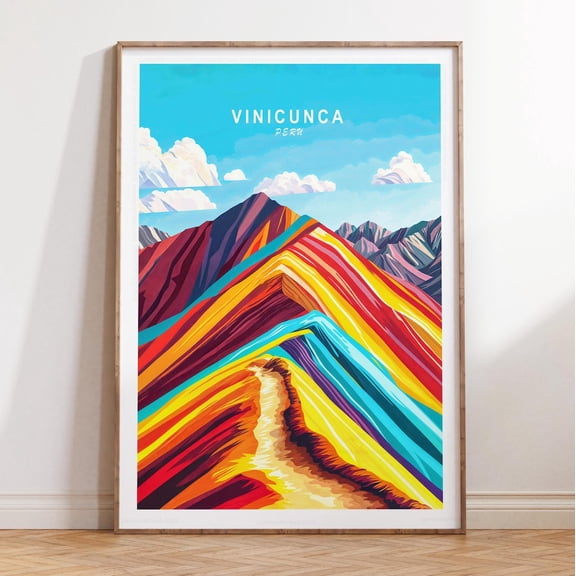 Vinicunca Peru Rainbow Mountain Nature Wall Art, Unframed Paper Print Size 8x12