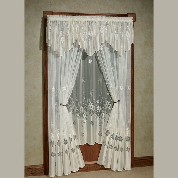 Vining Floral Marisol Semi Sheer Ombre Window Curtain Panel 55 x 84 Inches