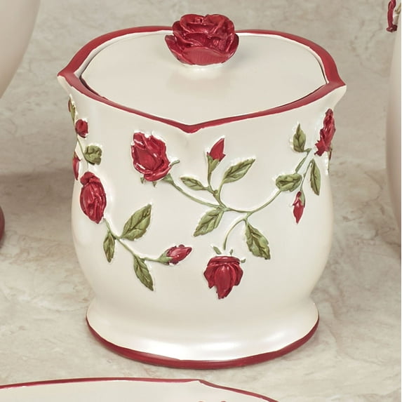 Vining Rose Covered Jar Pearl Pearl