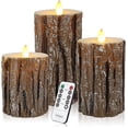 thumbnail image 1 of Flameless Candles Battery Operated Candles Real Wax Pillar LED Candles with 10-Key Remote and Cycling 24 Hours Timer (Birch Effect 4" 5" 6"), 1 of 14